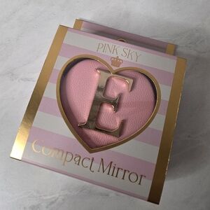 NEW Letter "E" Pink Heart Compact Mirror